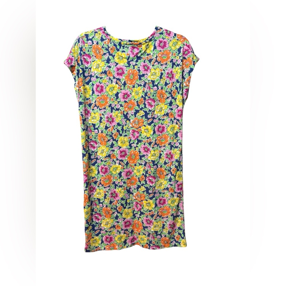 Ralph Lauren Blue Label Floral T-shirt Dress Modal Stretchy Knit Sz Small Petite